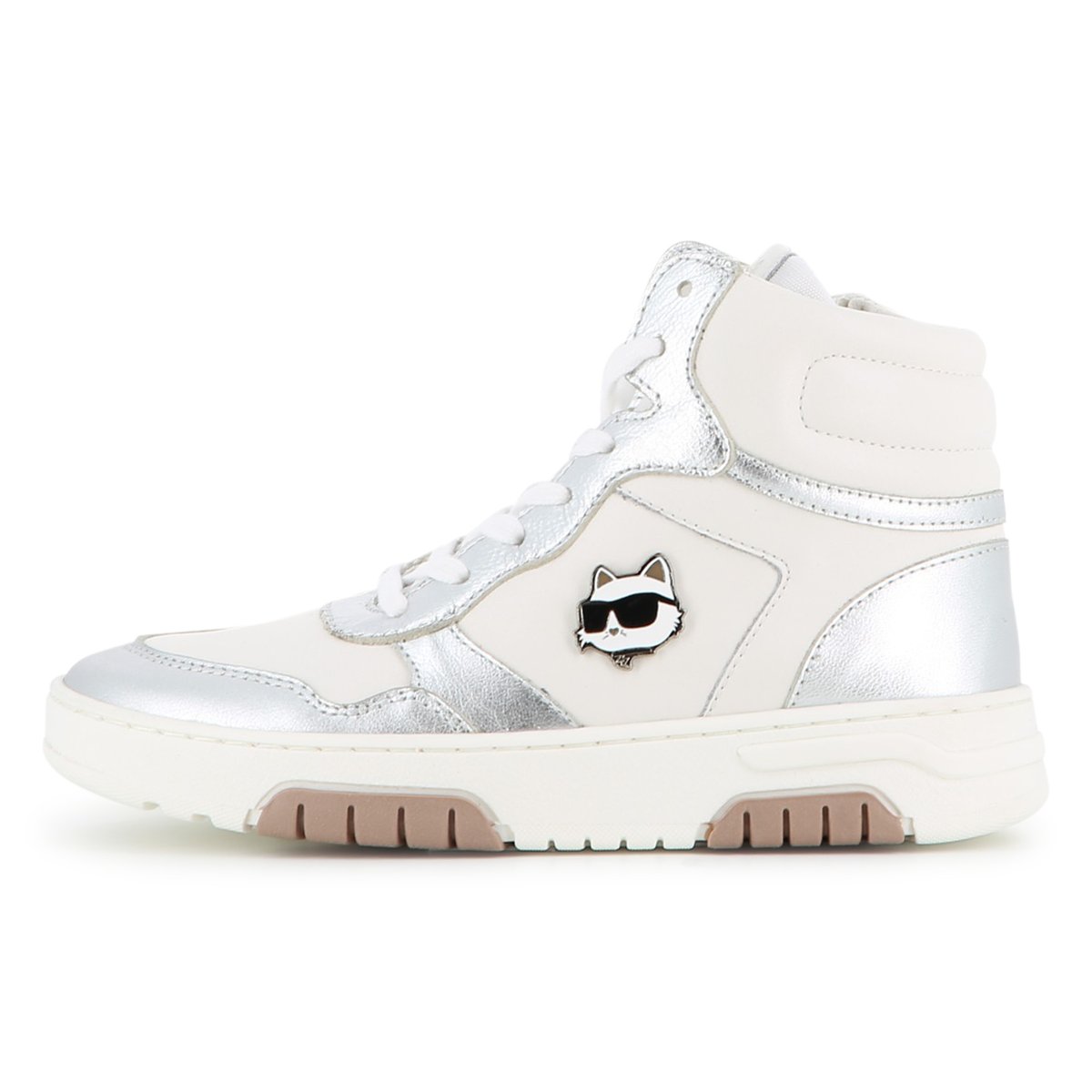 Baskets basse à lacets silver, KARL LAGERFELD KIDS