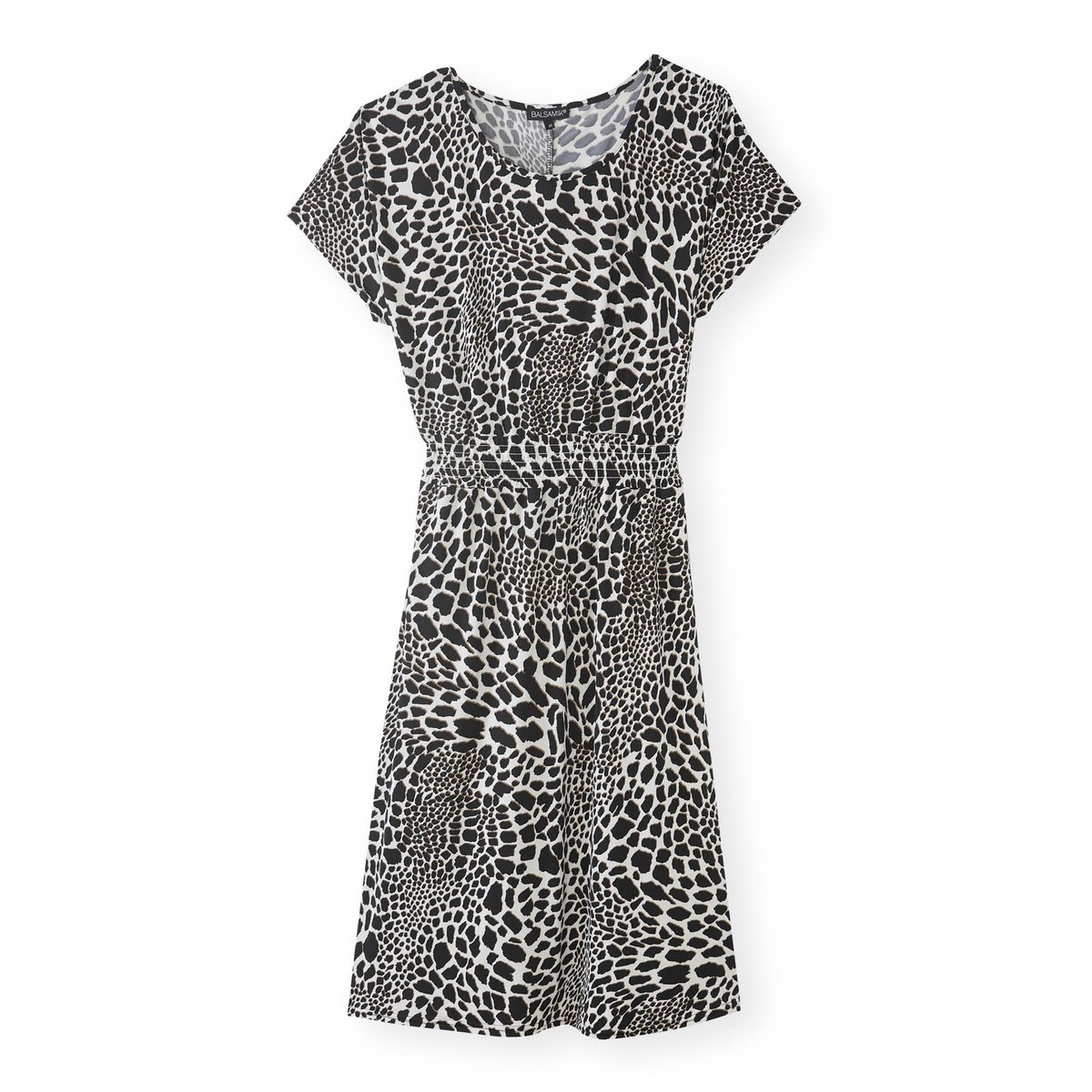 Robe maille fluide encolure bateau imprimé noir, DAXON