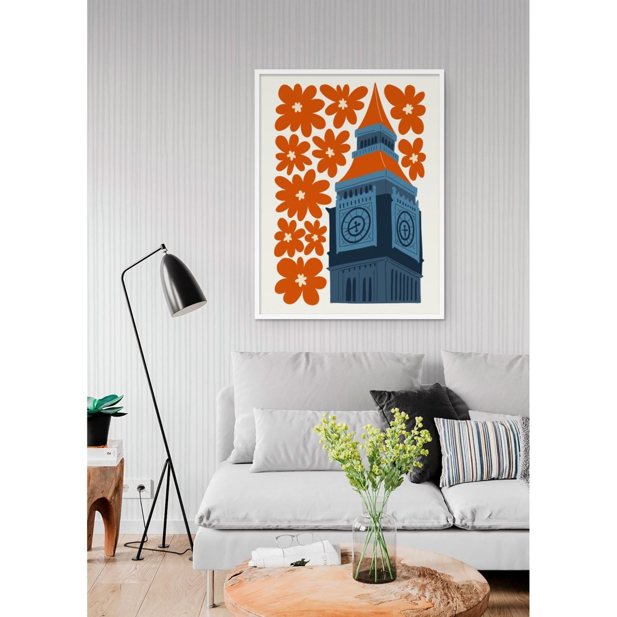 Affiche Londres Big Ben blanc, L'AFFICHERIE
