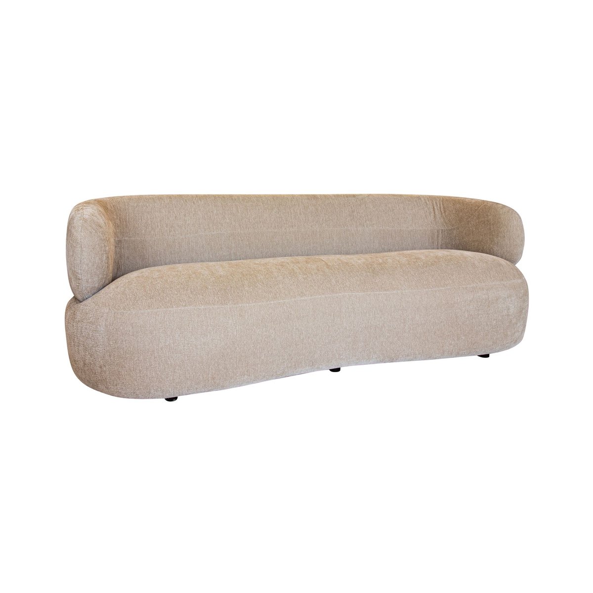 Canapé en velours texturé, GLOVE beige, NOW'S HOME