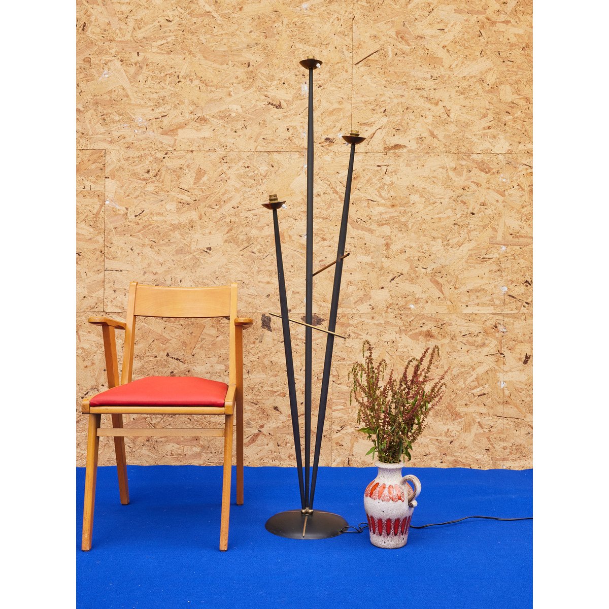 Lampadaire en métal mid-century Julien N°384 - Bon état noir, DEBONGOUT