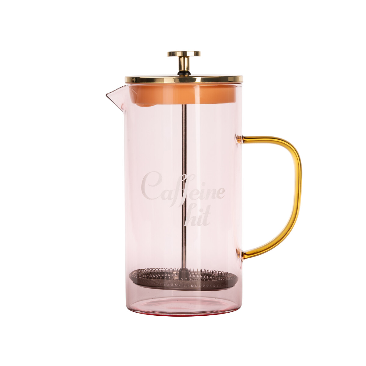 "Caffeine" Glass Cafetiere pink, YVONNE ELLEN