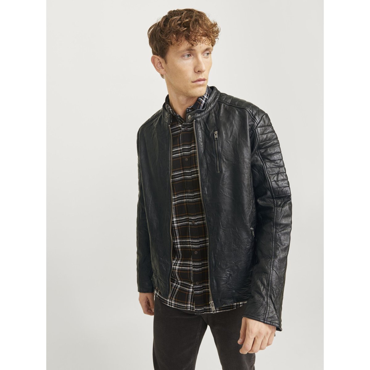 Veste En Cuir black, JACK & JONES