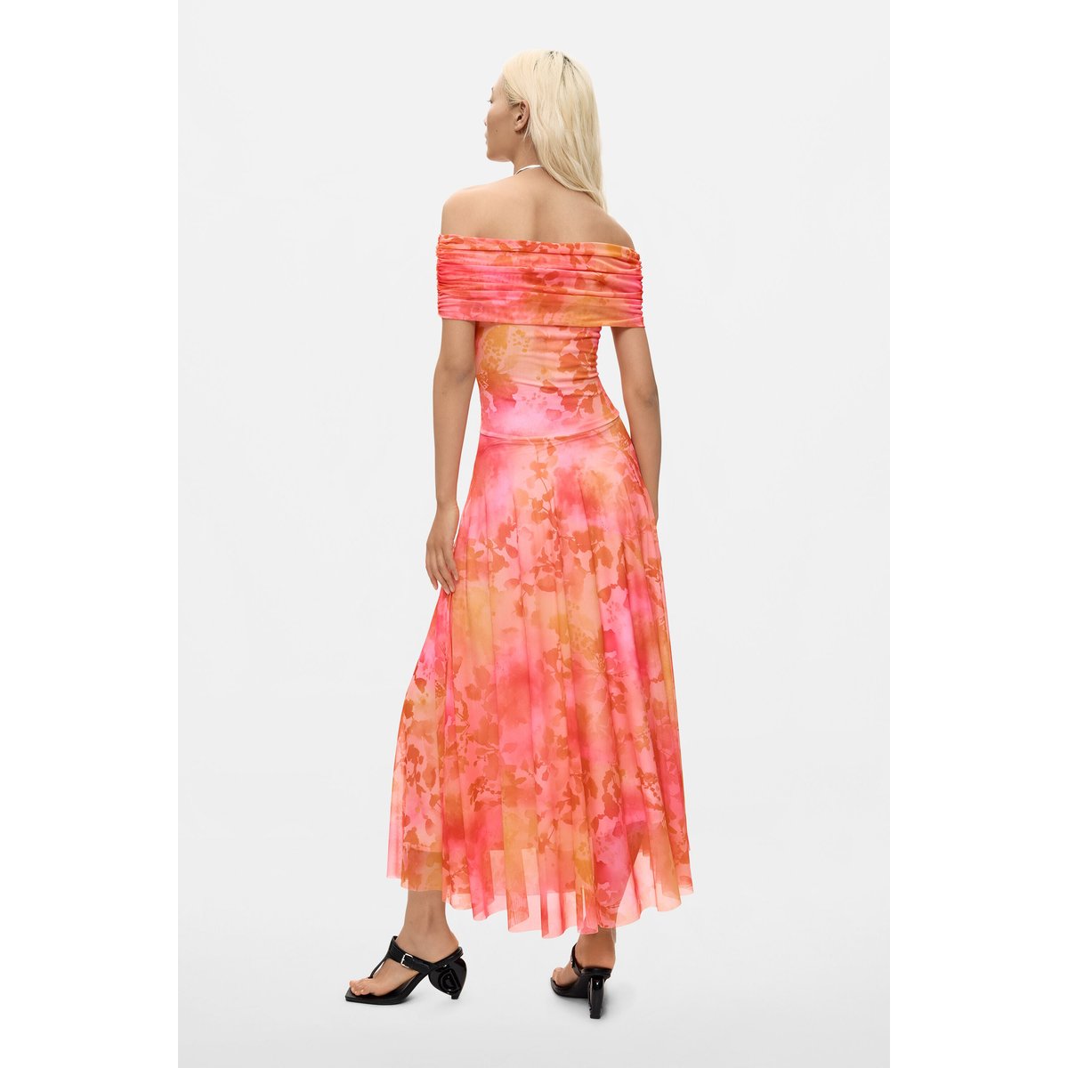 Robe longue en mesh rose, DESIGUAL