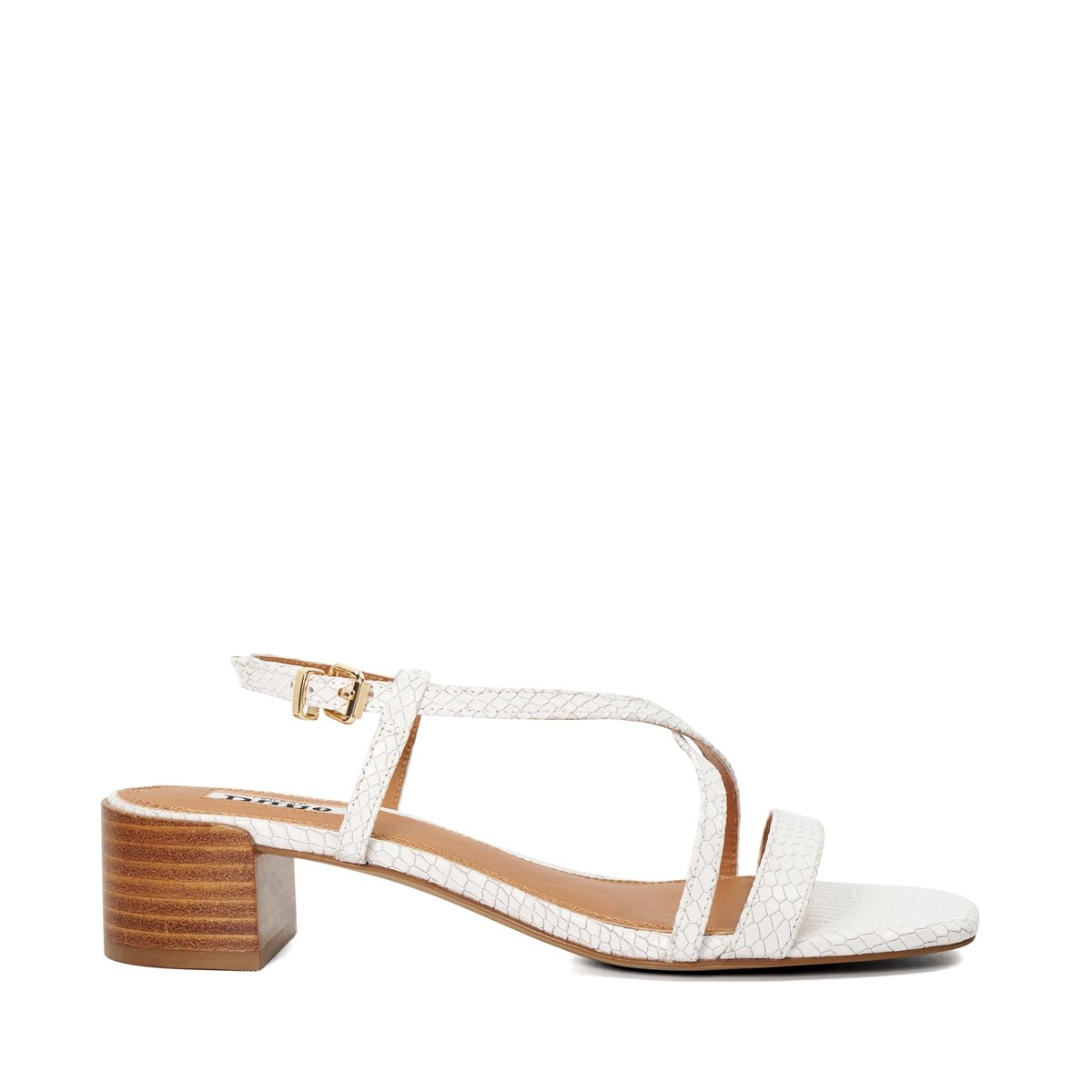 Sandales à petits talons carrés - JASKELL white-leather, DUNE LONDON