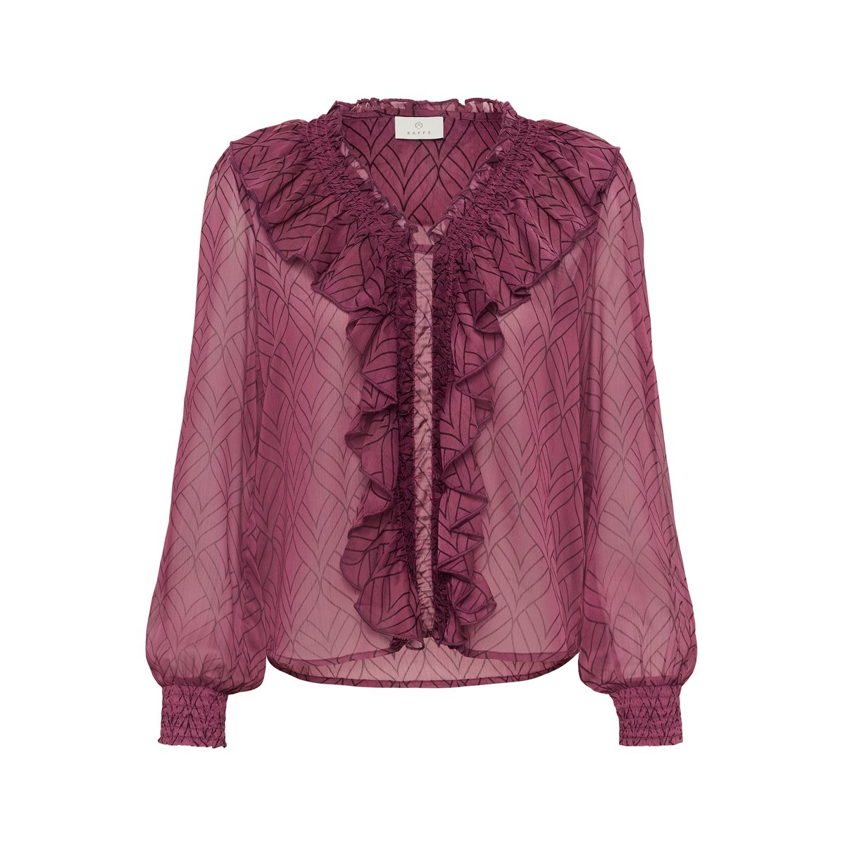 Blouse à manches longues violet tulipwood black lines, KAFFE