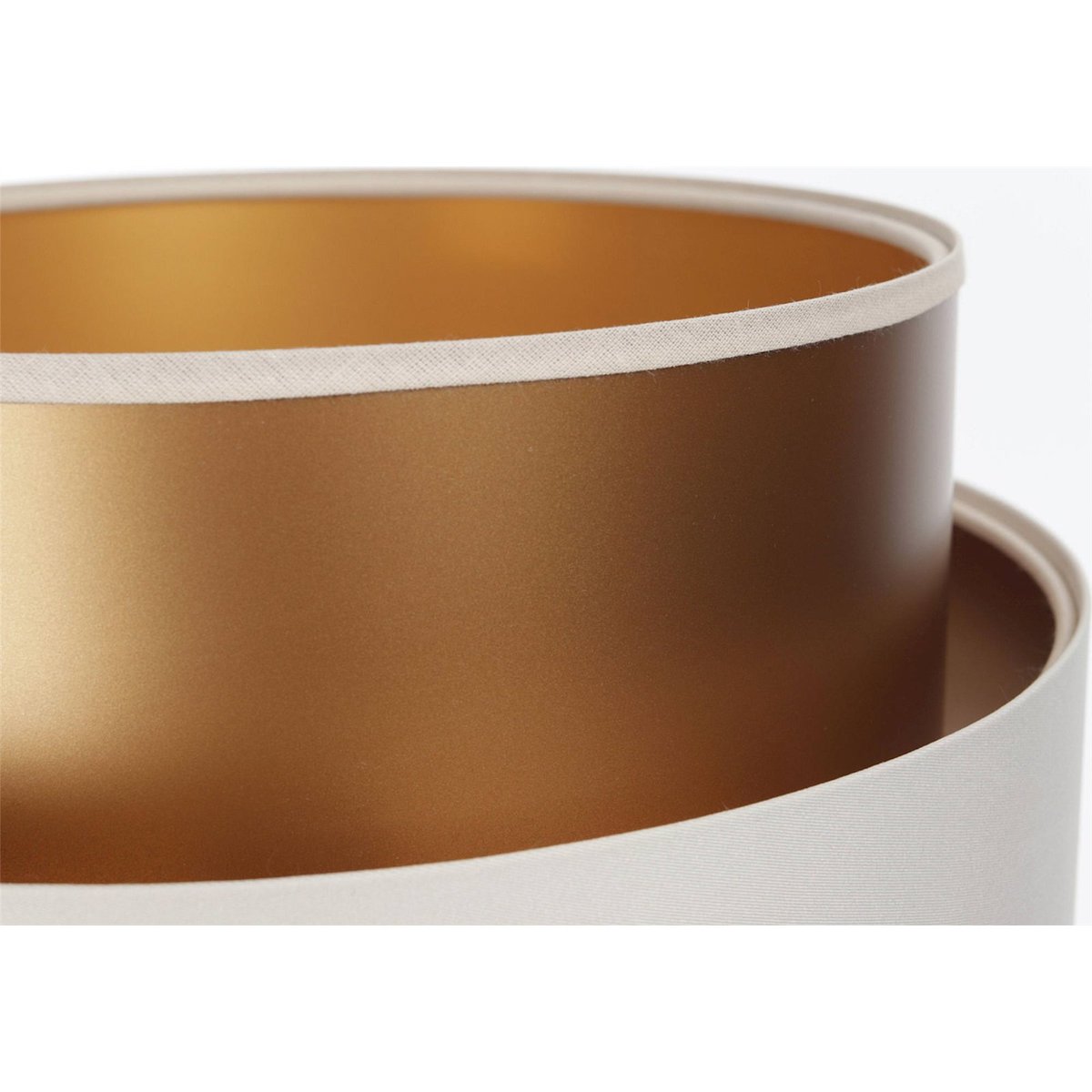 Lampe à poser en satin, DUO ELLEGANT crème satin et cuivre mat, BPS KONCEPT