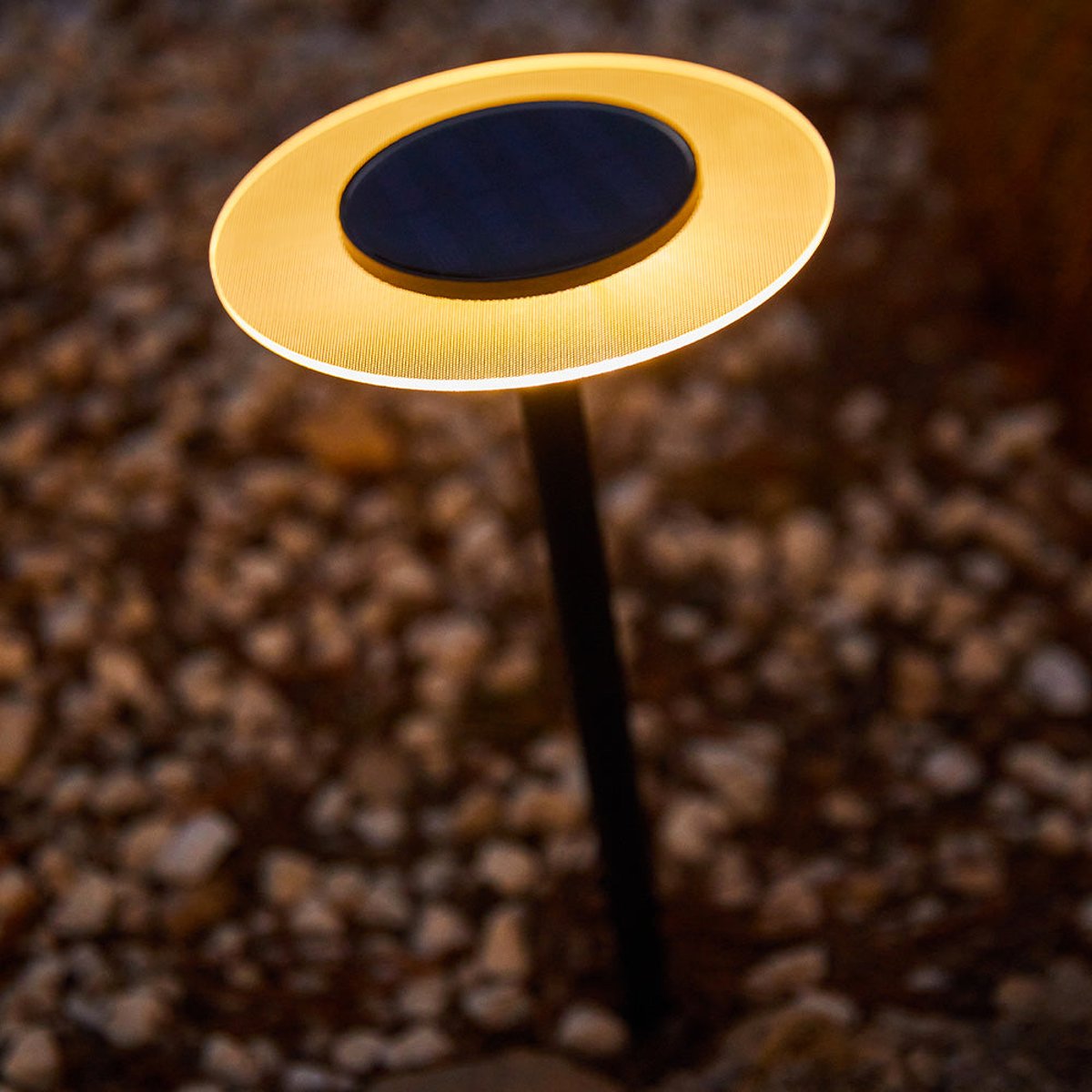Lot de 2 balises solaires à piquer UFO noir, LUMISKY