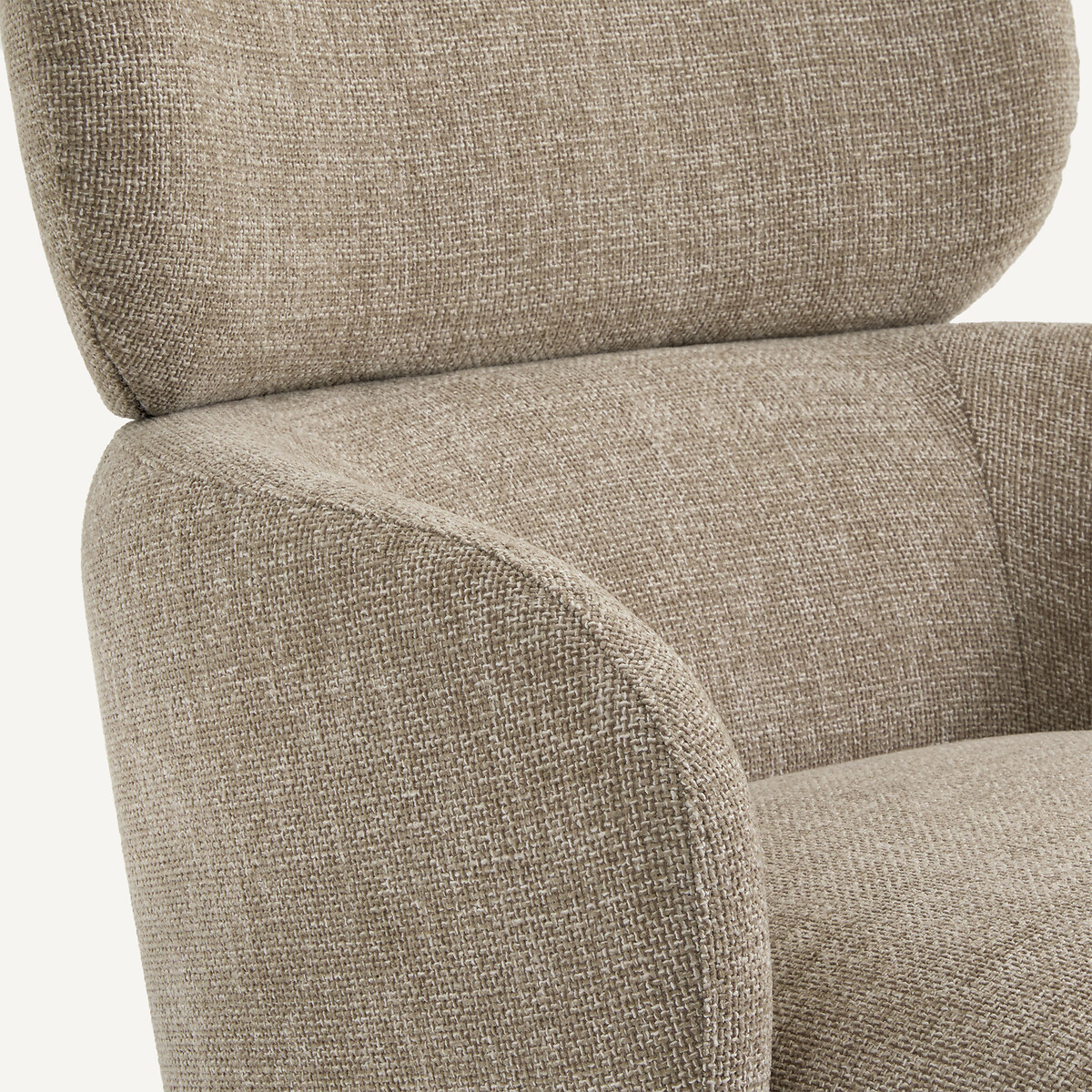 Sillón giratorio con reposapiés, en tela jaspeada y chapa de nogal, JESPER marrón glacé, AM.PM