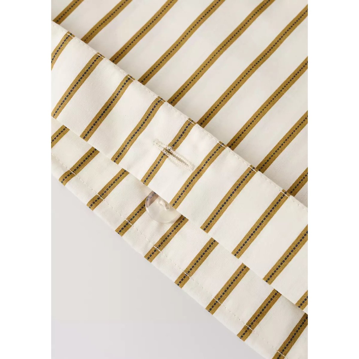 Housse de couette percale de coton imprimé à rayures Lit 90 cm ocre, MANGO HOME