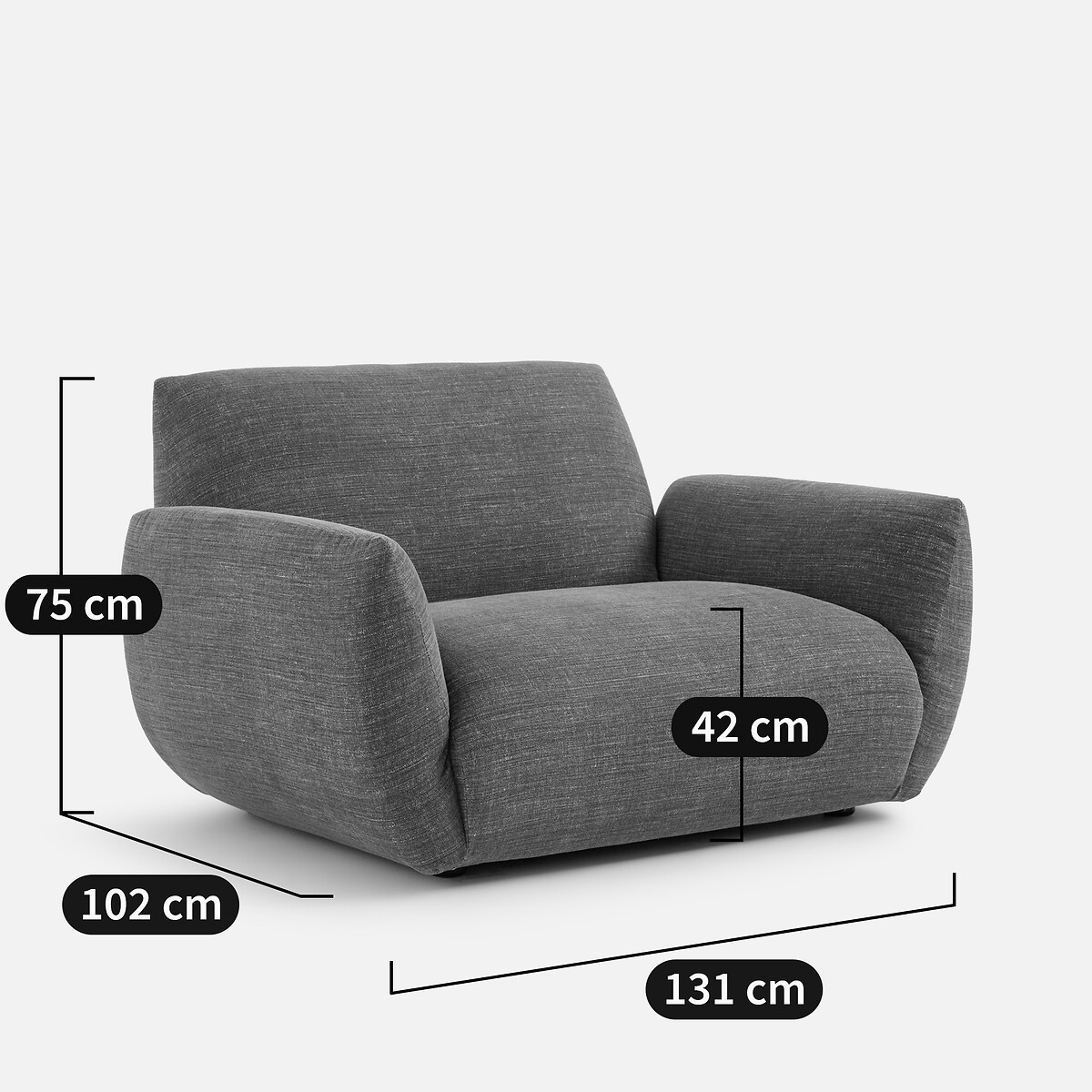 Fauteuil, en coton et lin, SPOGANO beige, AM.PM