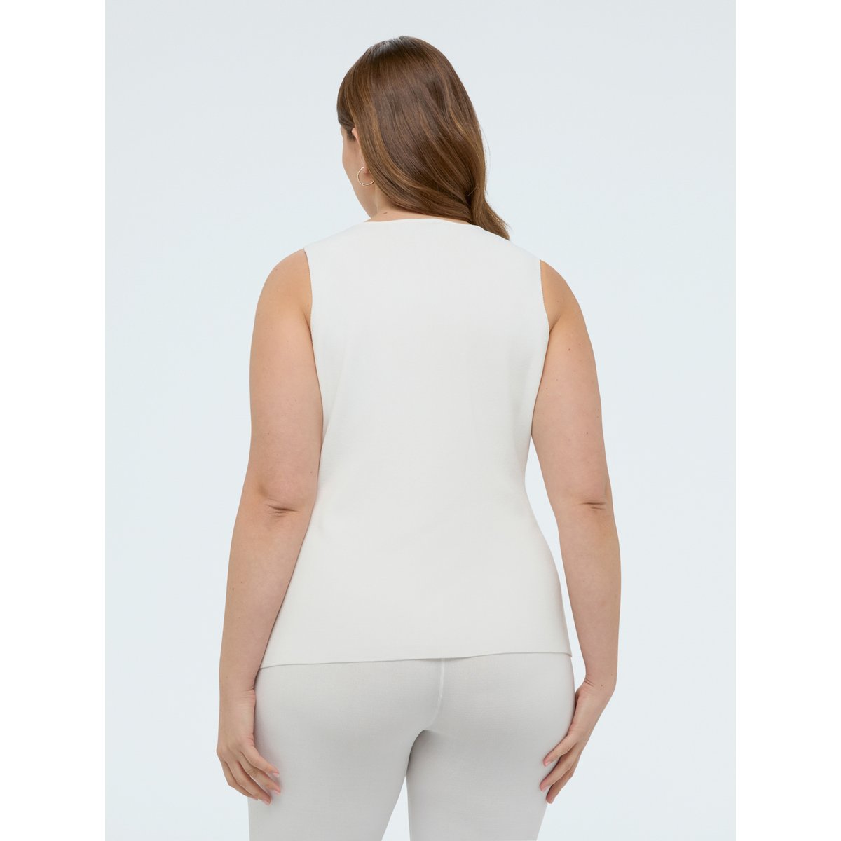 Gilet long en maille blanc, FIORELLA RUBINO