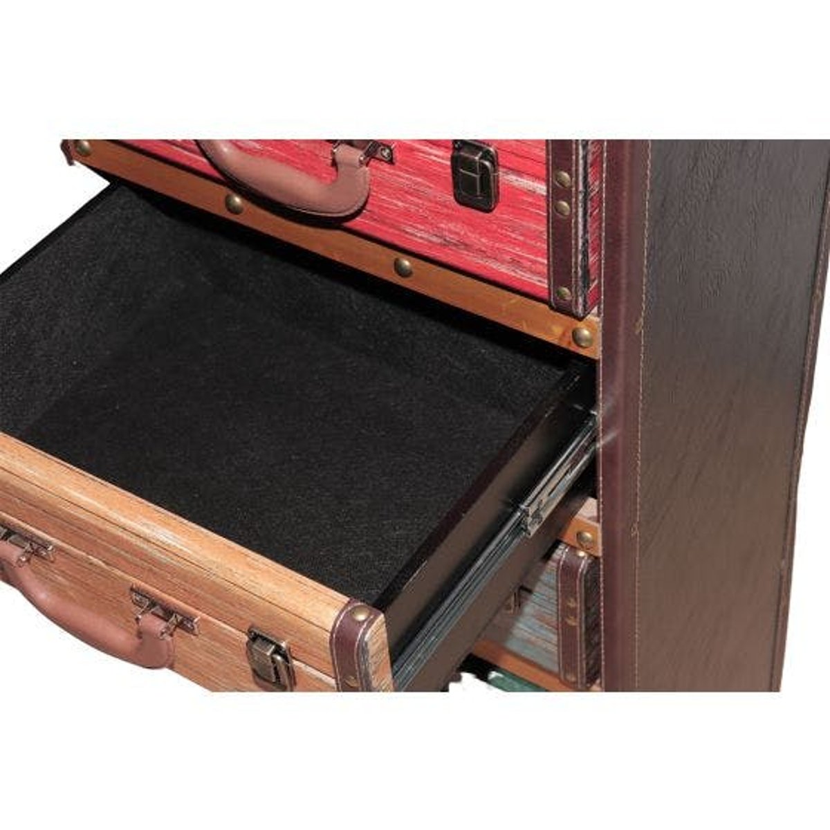 Chiffonnier façon valises colorées PUNO marron, PIER IMPORT
