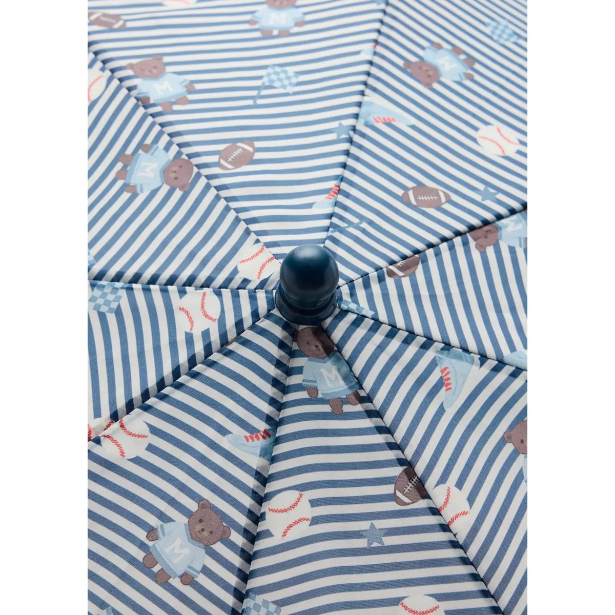 Parapluie à rayures oursons bleu ciel, MANGO BABY