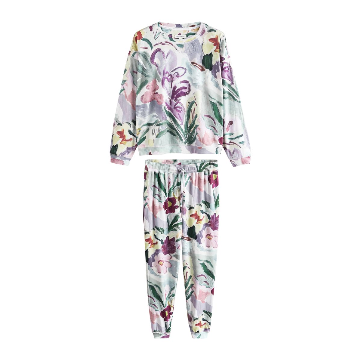 Pyjama confortable à manches longues vert sauge imprimé floral, NEXT