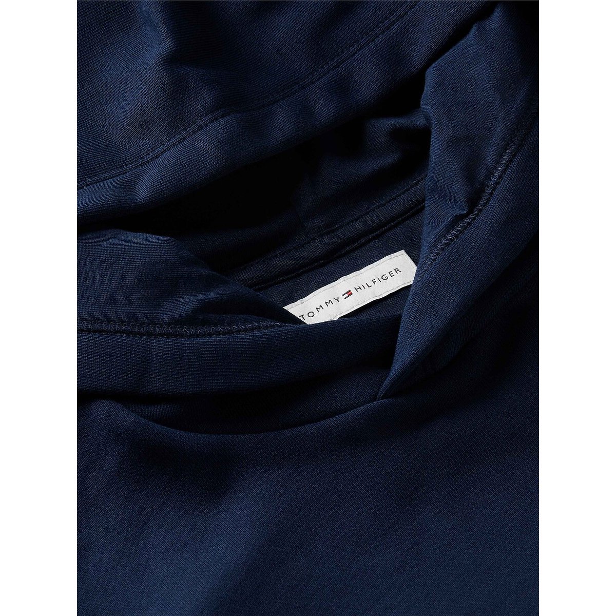Felpa con cappuccio, logo ricamato blu marino, TOMMY HILFIGER