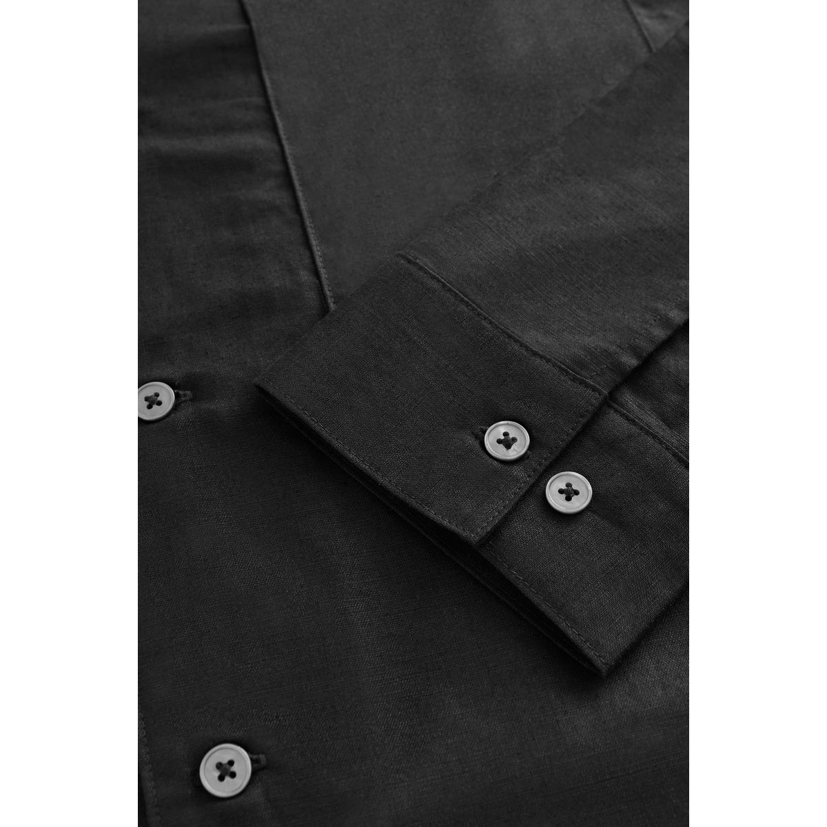 Pyjama short en mélange de coton et lin noir, NEXT