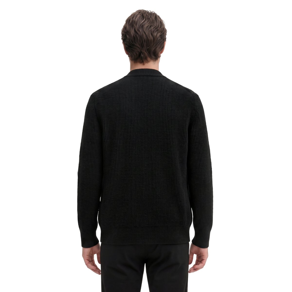 Cardigan coupe classique en mélange de laine vierge douce noir, MARC O'POLO
