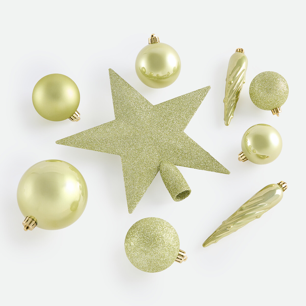 Coffret de 33 boules de Noël, CASPAR vert absinthe, LA REDOUTE INTERIEURS