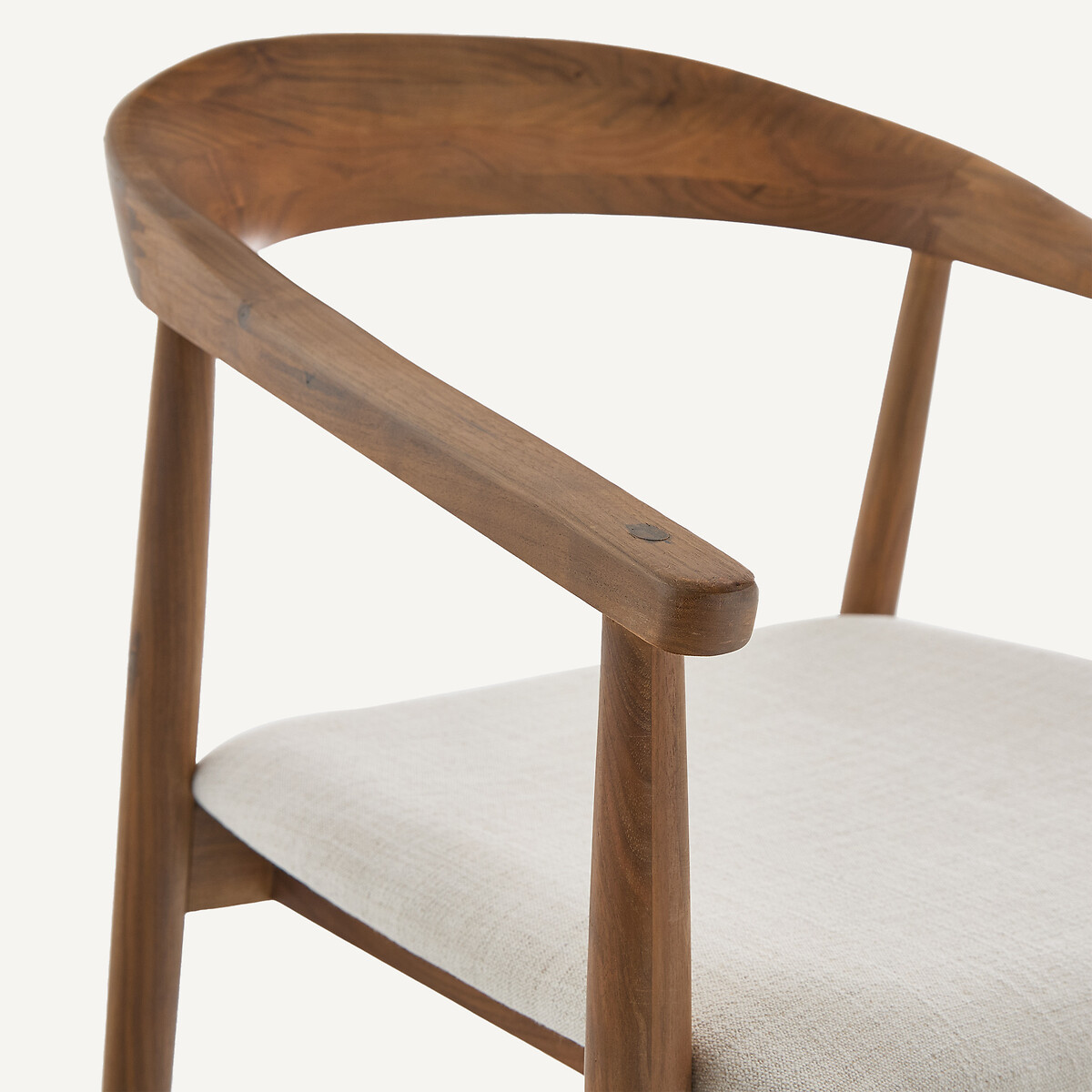 Sillón de comedor, nogal macizo y tela, GALB nogal/tiza, AM.PM