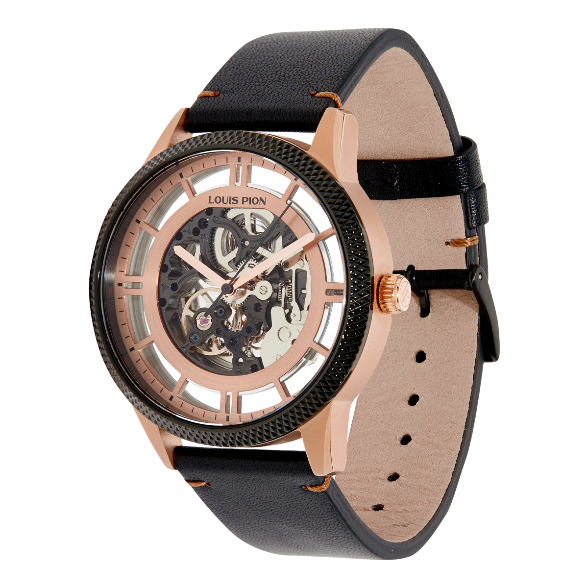 Montre Analogique  ACHILLE doré rose doré rose noir, LOUIS PION