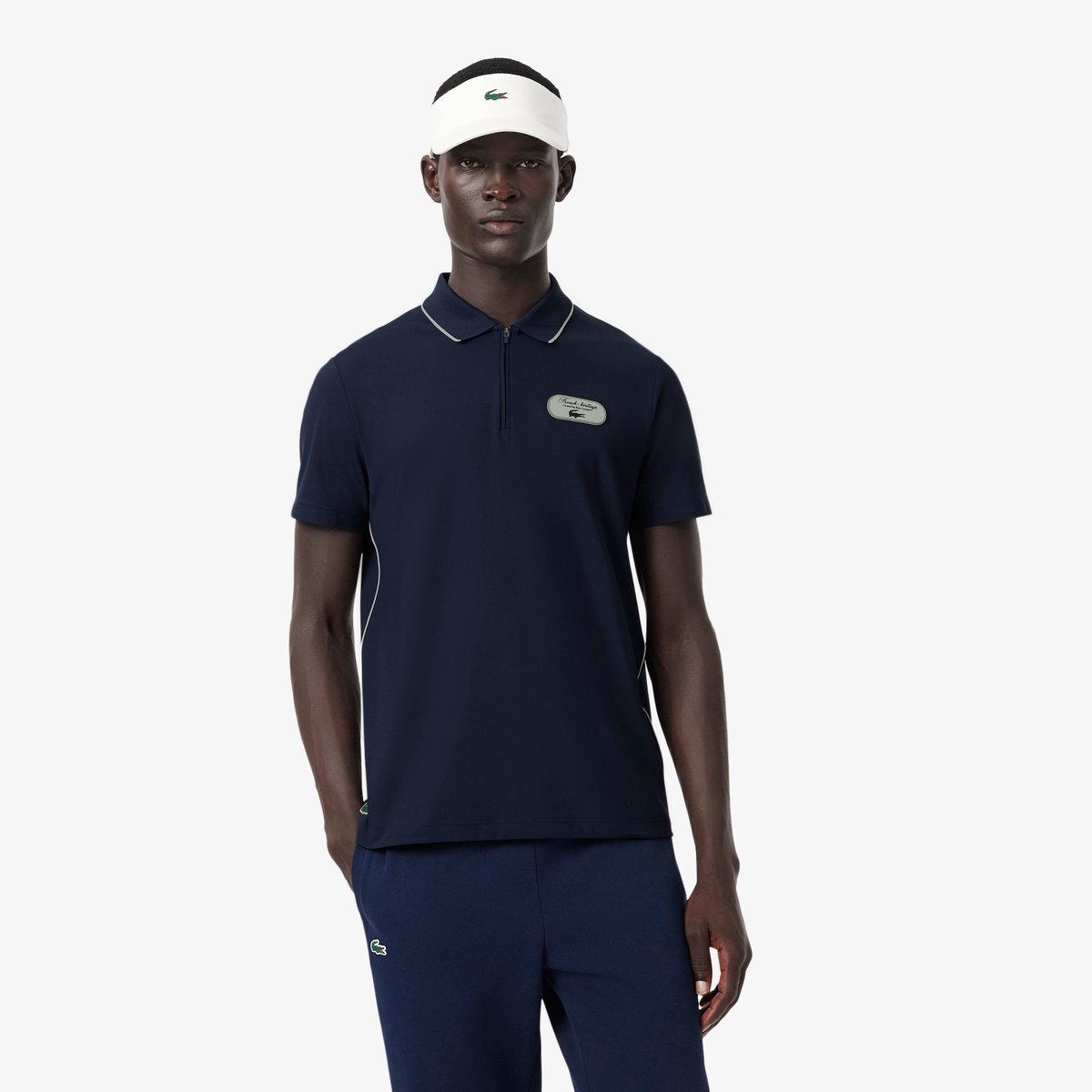 Polo Tennis Héritage Ultra Dry badge bleu-hhw, LACOSTE