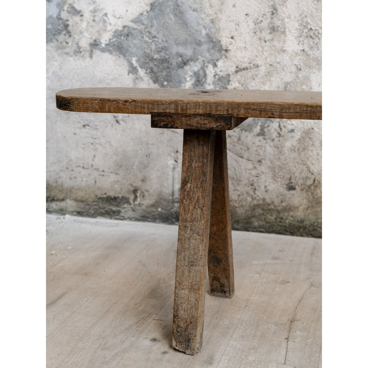 Long banc en bois Antoine N°541 - Bon état gris, DEBONGOUT