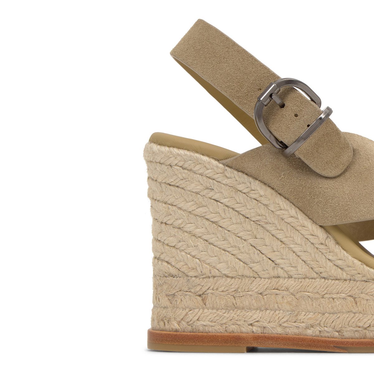 Sandales compensées en cuir à brides croisées BETINA EXTRA PLATFORM sable, CASTANER