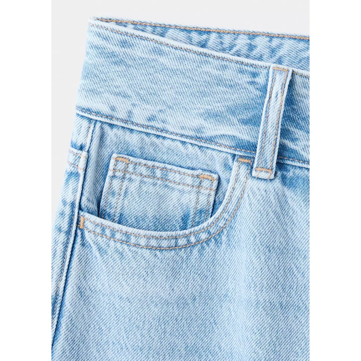 Jean coupe large et taille basse bleu clair, MANGO TEEN