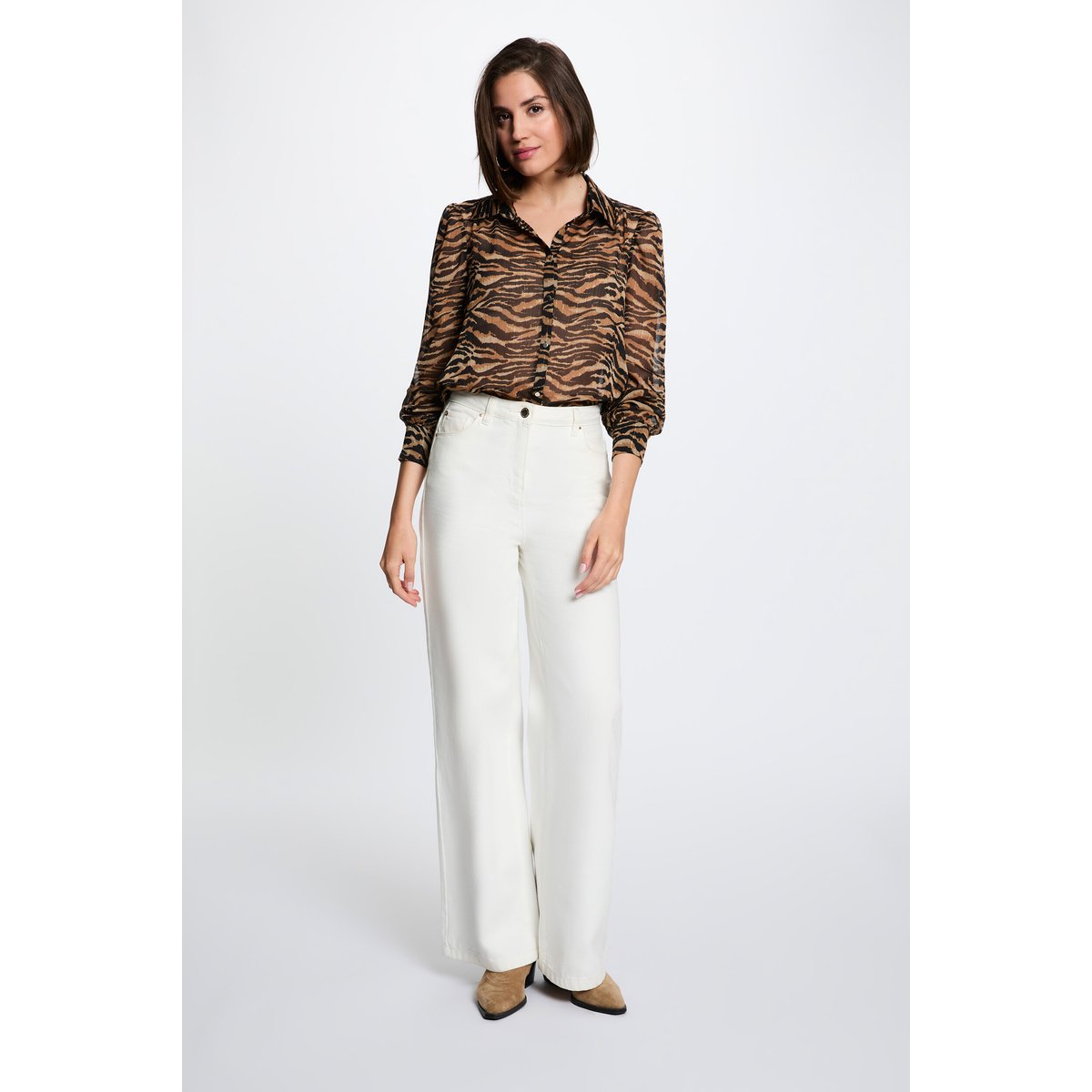Chemise voile imprimé multicolore, MORGAN