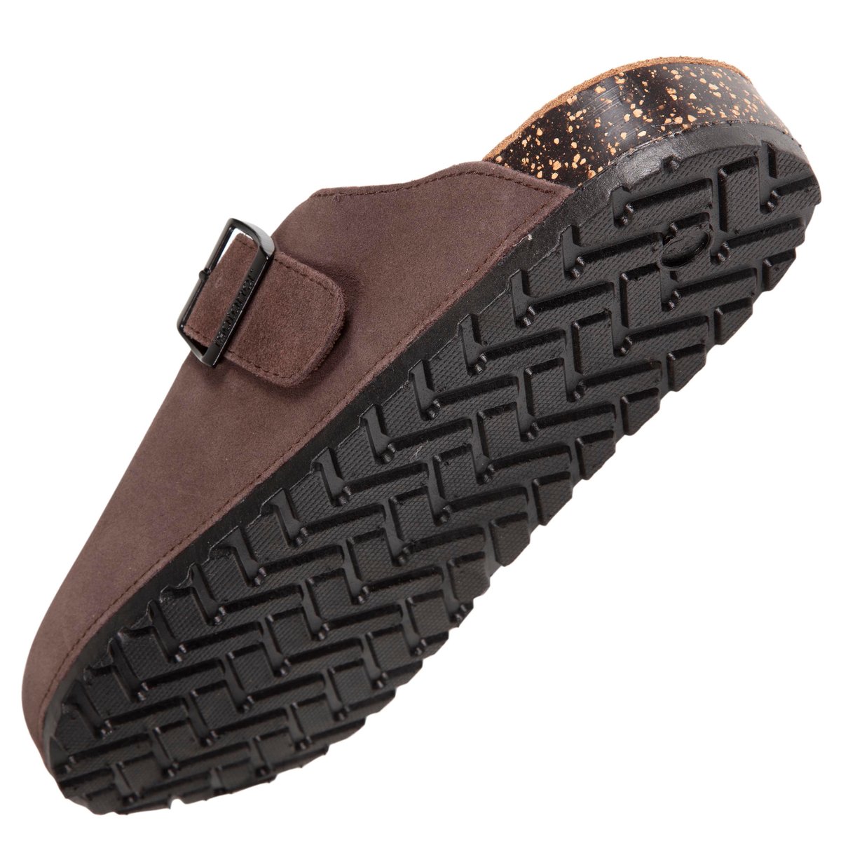 Sabots en cuir, semelle extra souple brun, ISOTONER