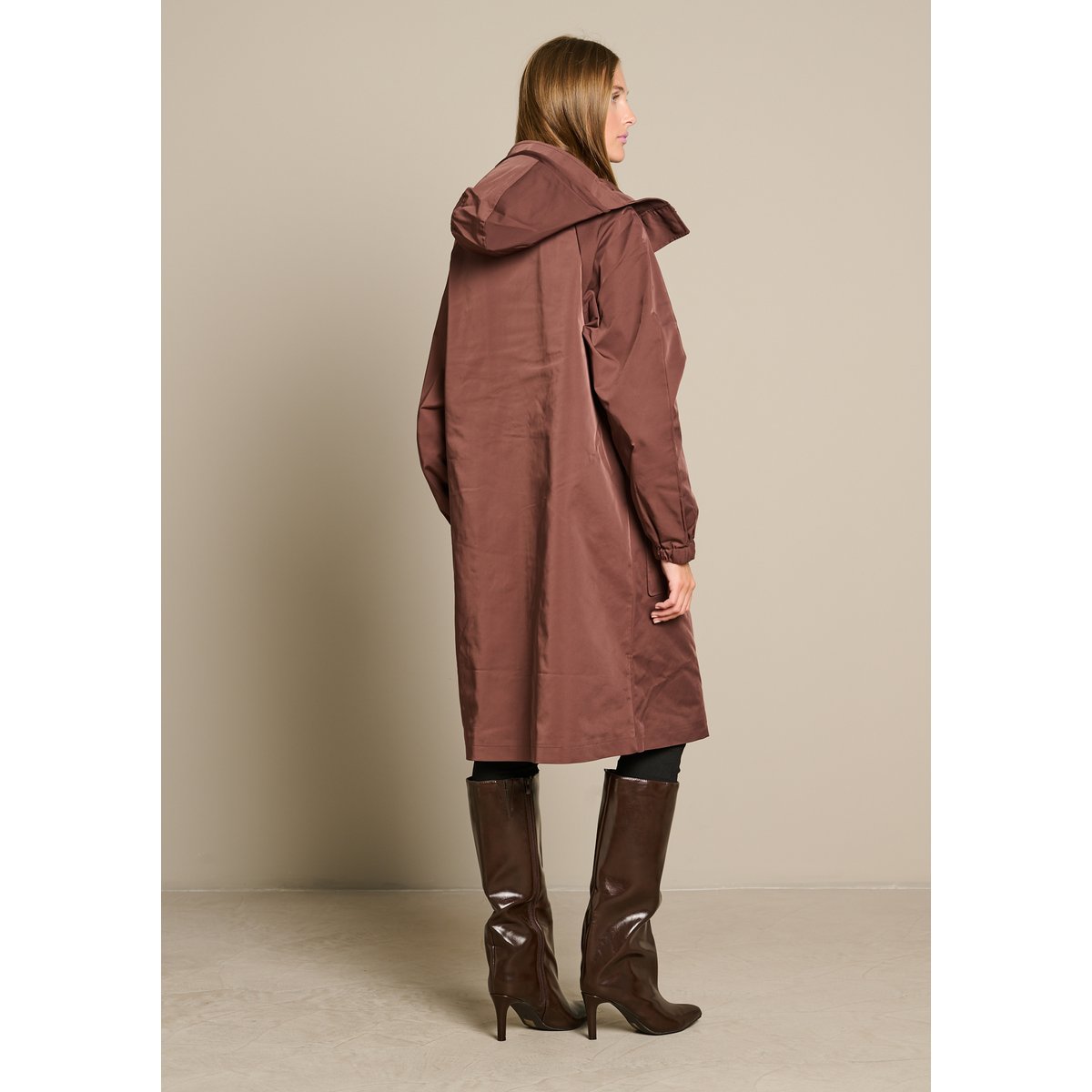 Parka longue à capuche brun fonce chocolate, LOLALIZA