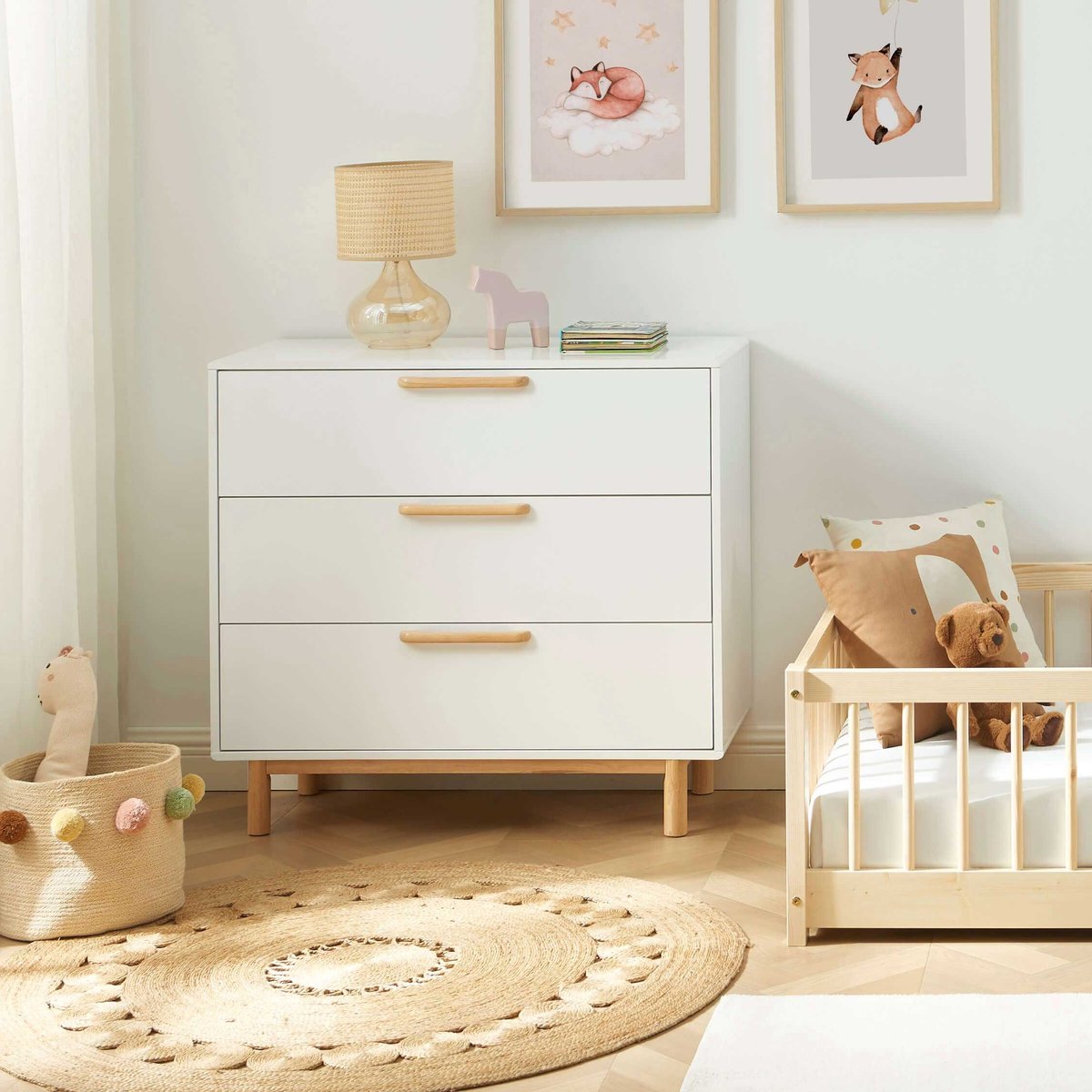 Commode enfant 3 tiroirs ROME blanc, BAÏTA