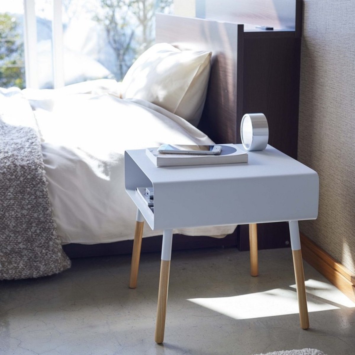 Petite table d'appoint chevet  Plain blanc, YAMAZAKI