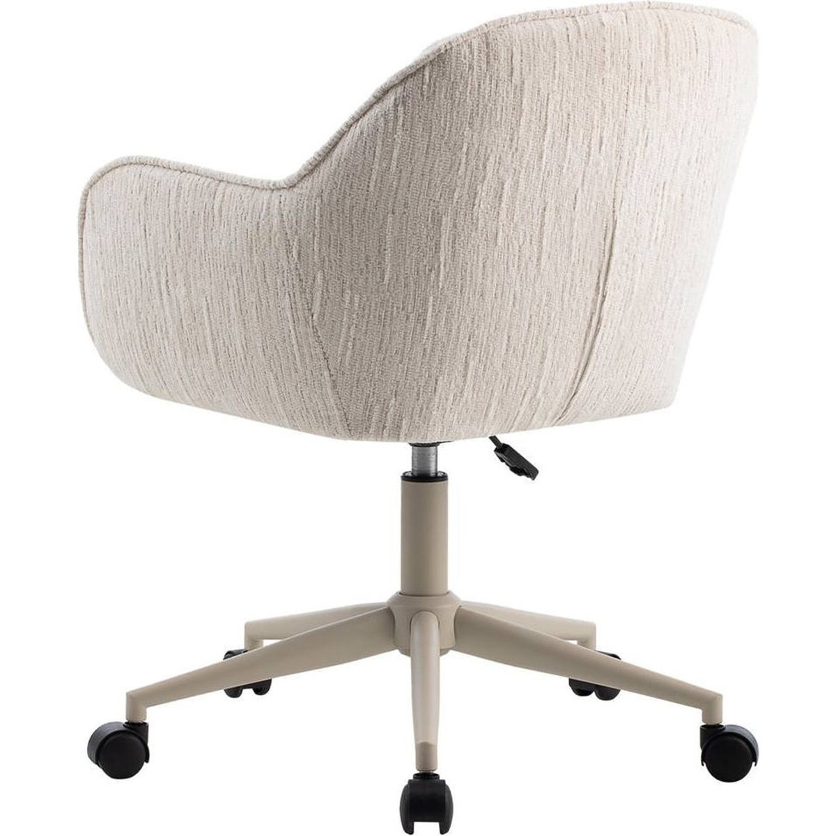 Chaise de bureau pivotante collection STEGO crème, piètement beige et roulettes noires, RECOLLECTION