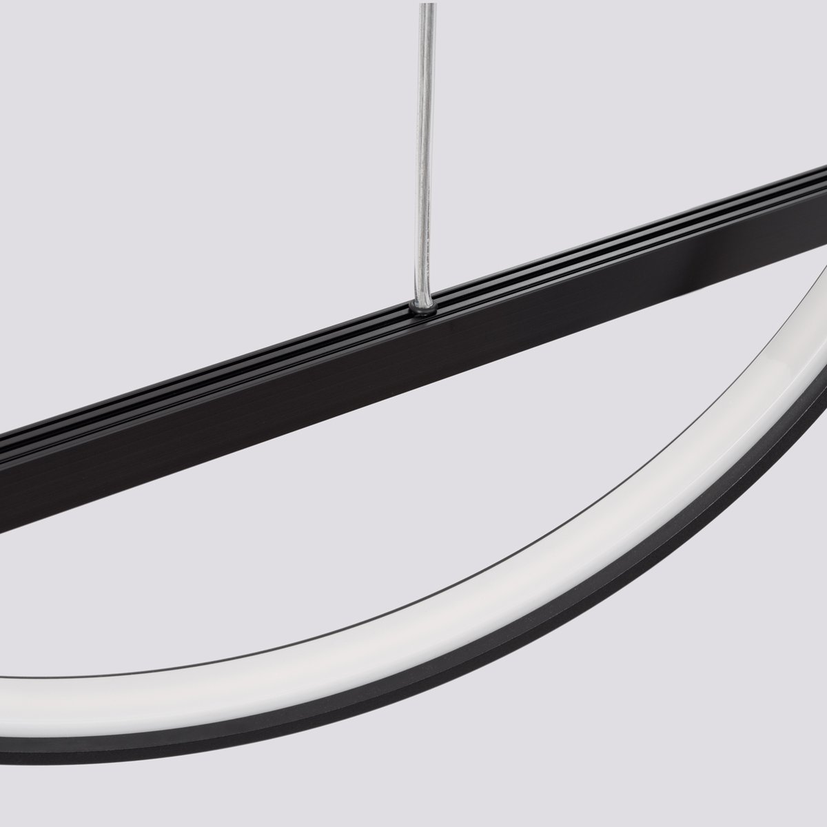 Suspension Aluminium Noir LED 2 Glad noir, EDEN