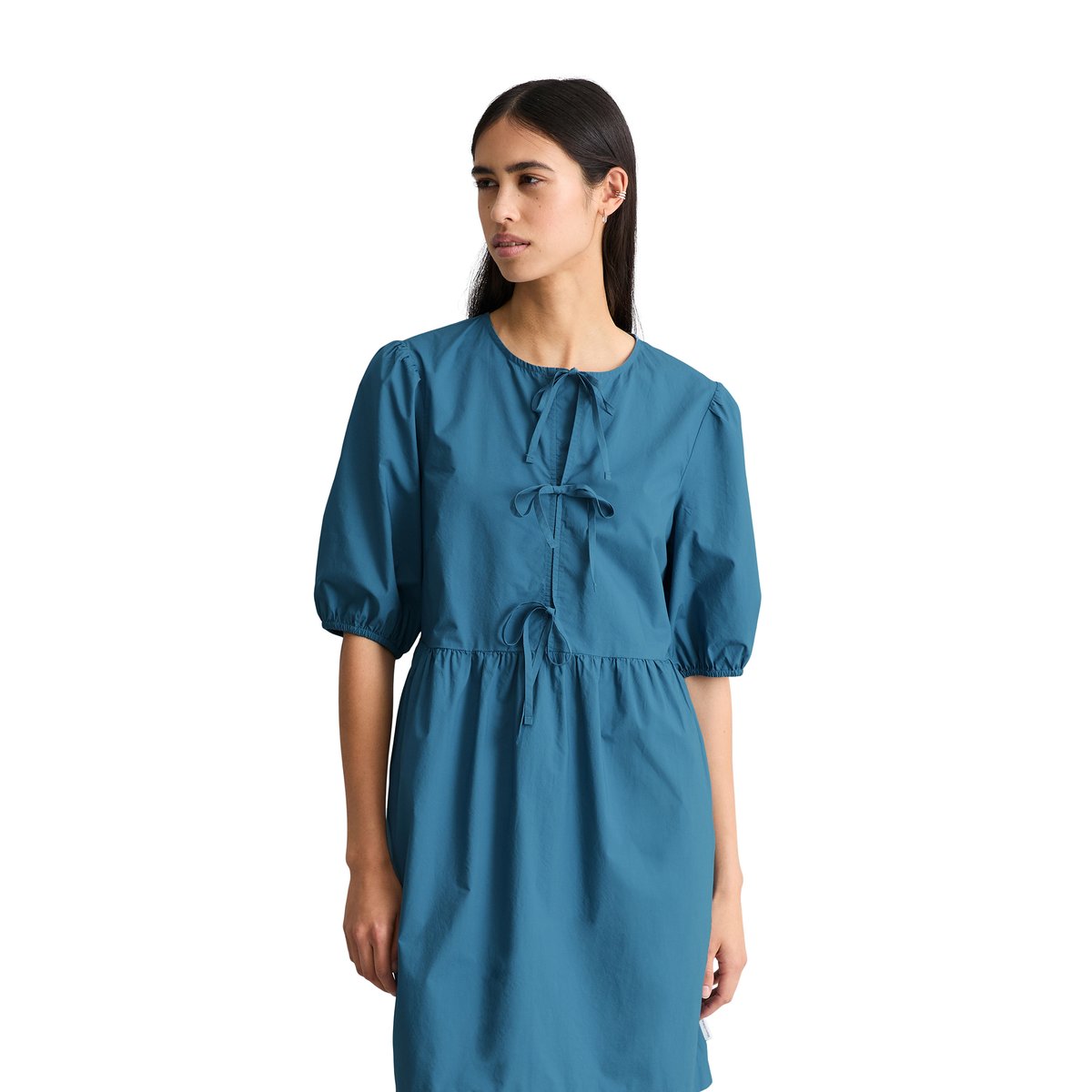 Robe regular en popeline de coton bleu, MARC O’POLO DENIM
