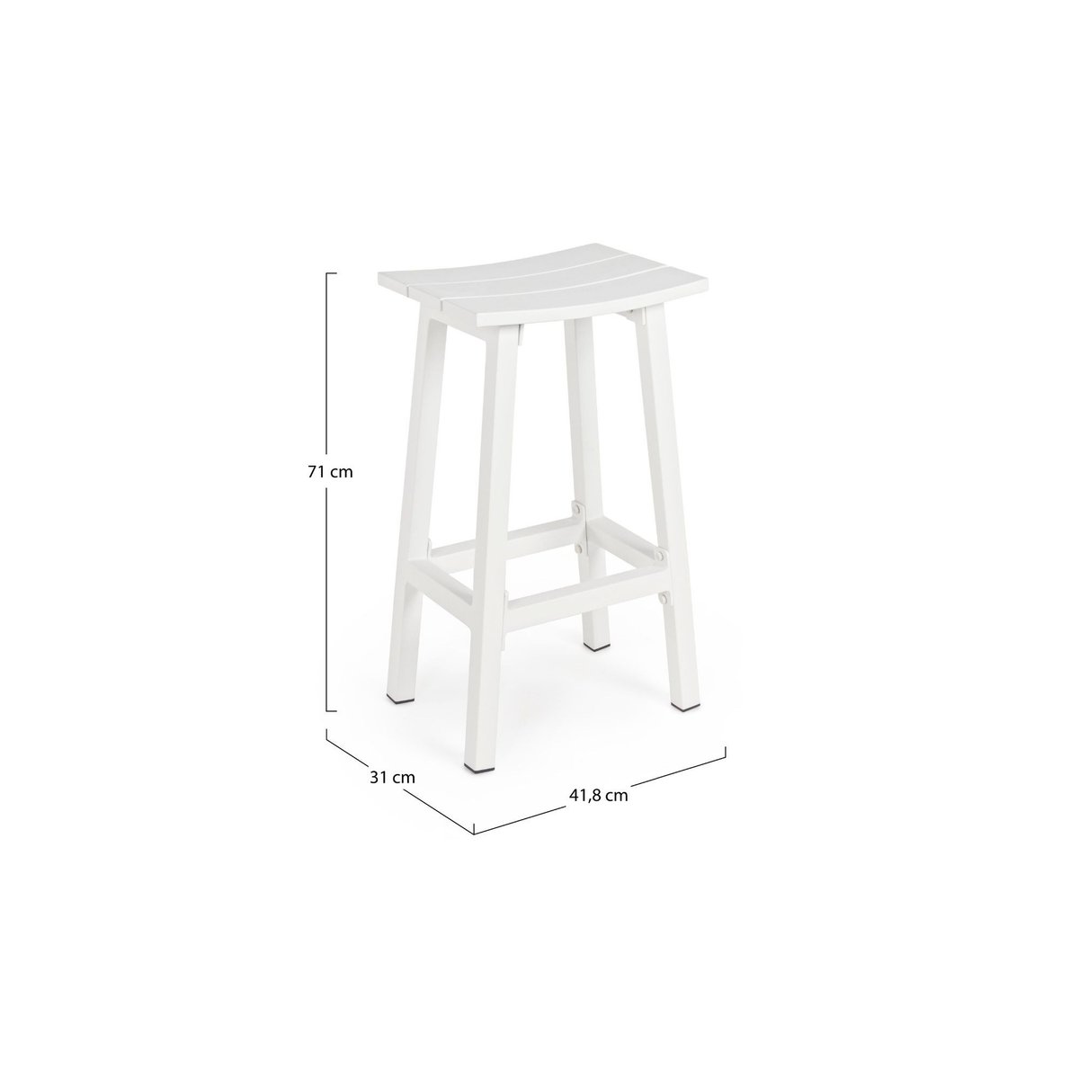 Tabouret de bar de jardin en métal blanc H71 - BAYONNE blanc, HELLIN, DEPUIS 1862