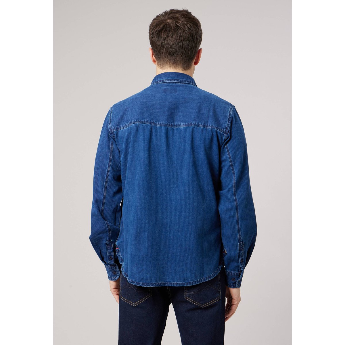 Chemise en jean confort homme BARISTO bleu foncé, DEELUXE