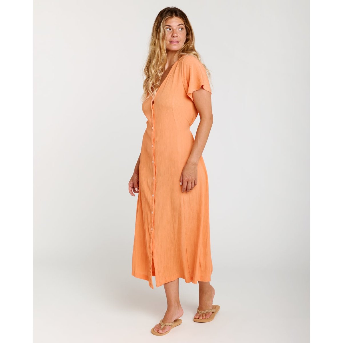 Robe longue Molokai manches courtes orange, RIP CURL