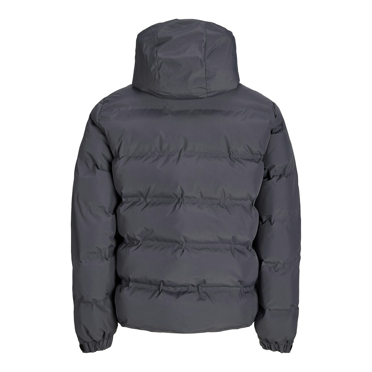 Piumino corto cappuccio fisso e collo alto, per l'inverno grigio asfalto, JACK & JONES