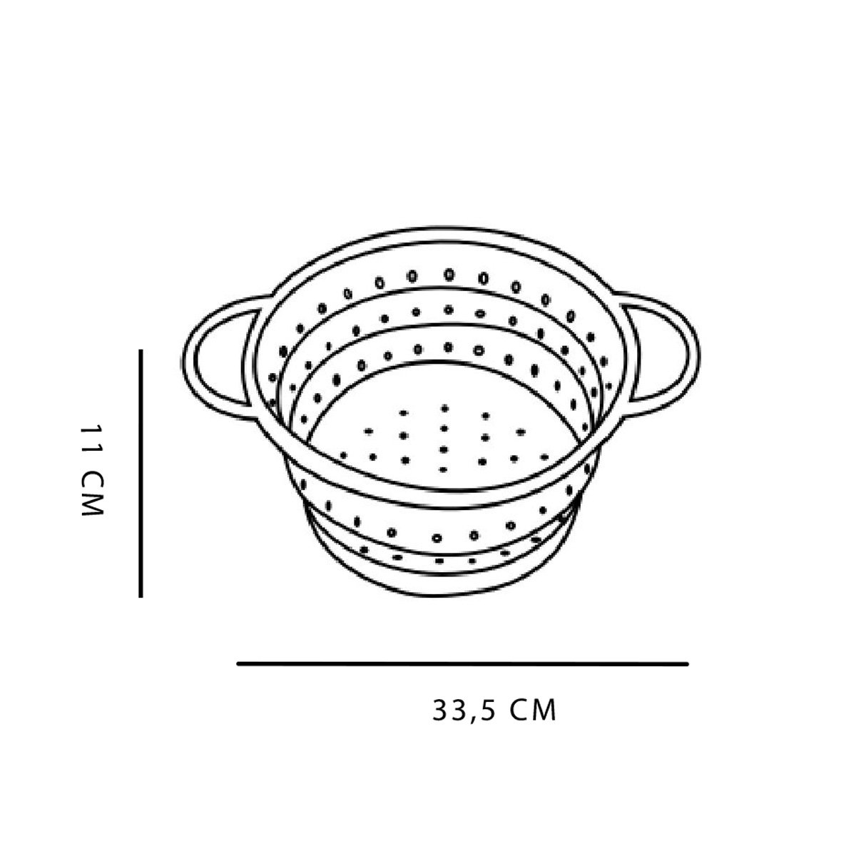 Passoir pliable en silicone avec poignées KITCHEN blanc, UTILITY
