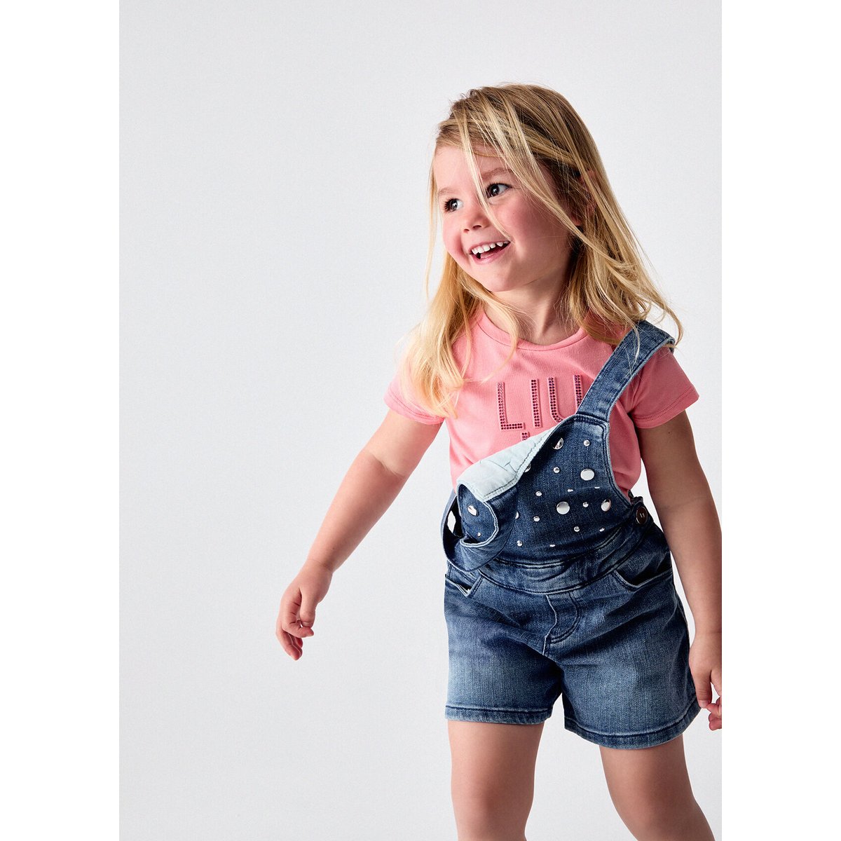 T-shirt avec logo et strass rose, LIU JO