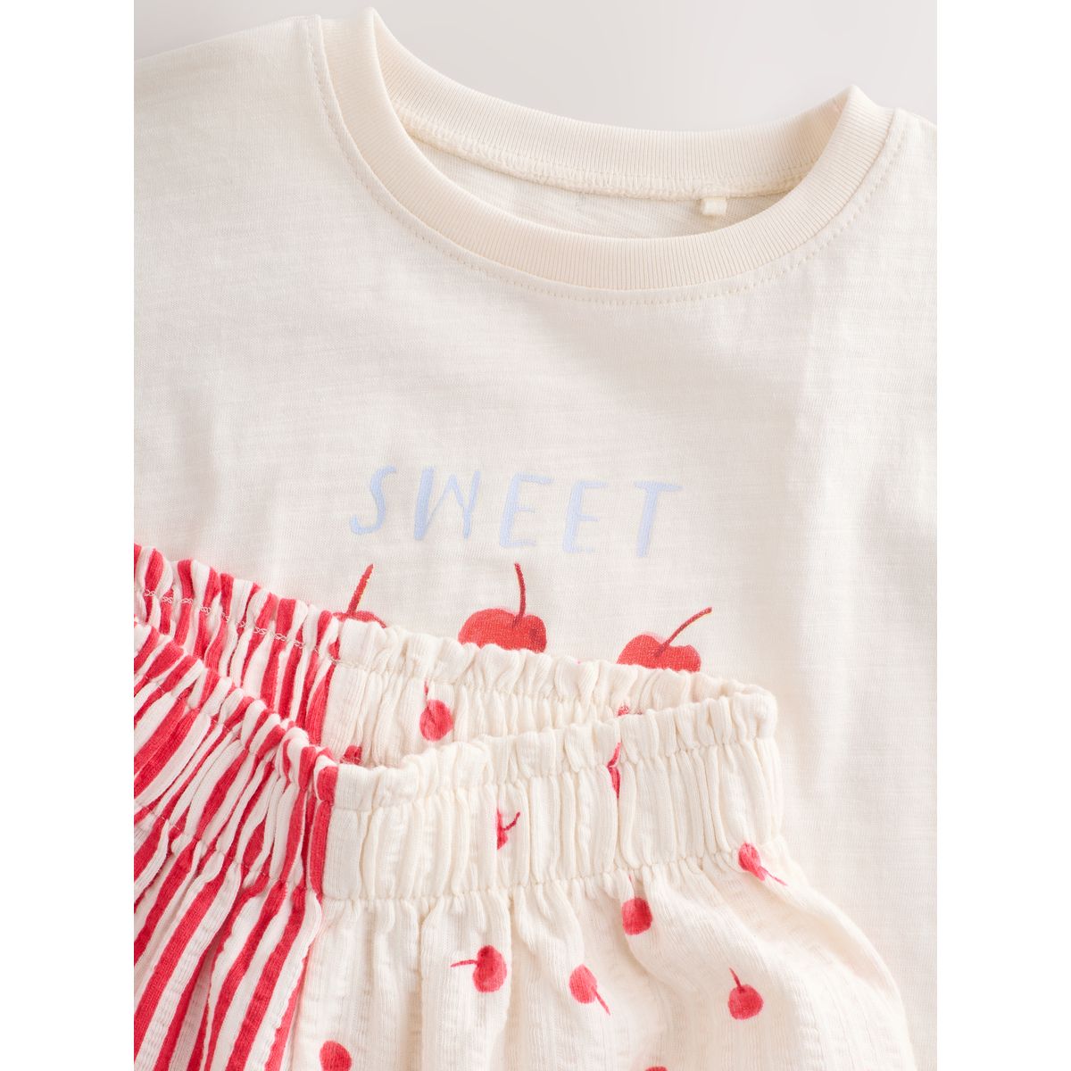 Ensemble short et t-shirt à manches courtes lapin blanc écru, NEXT