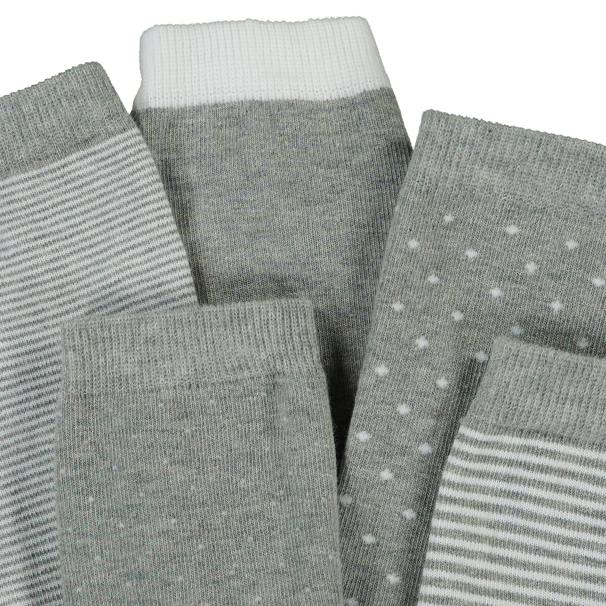Lot de 5 paires de chaussettes gris/blanc, LA REDOUTE COLLECTIONS
