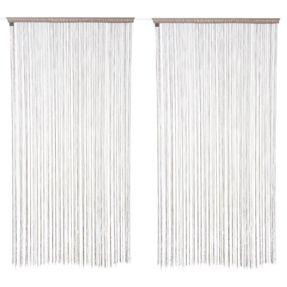 Lot de 2 rideaux fils décoratifs beige, TOILINUX