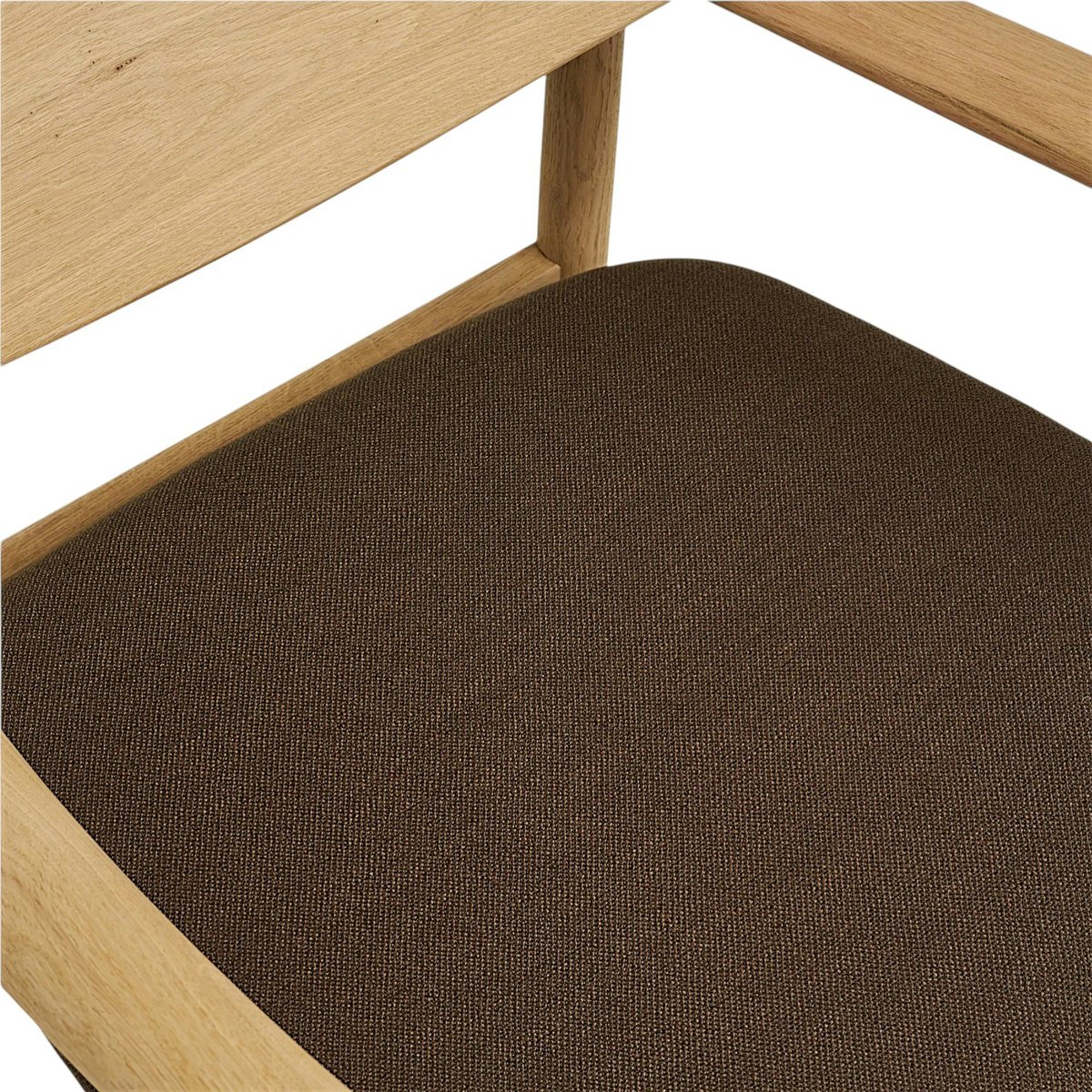 Fauteuil design scandinave chêne clair avec repose-pieds ROTTERDAM marron, PIER IMPORT