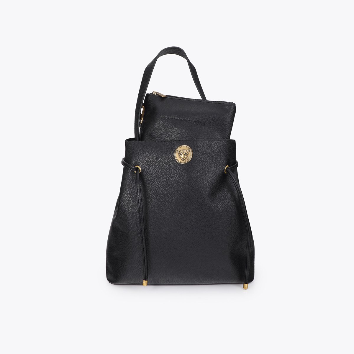 Sac seau à logo métallique noir, LOLA CASADEMUNT