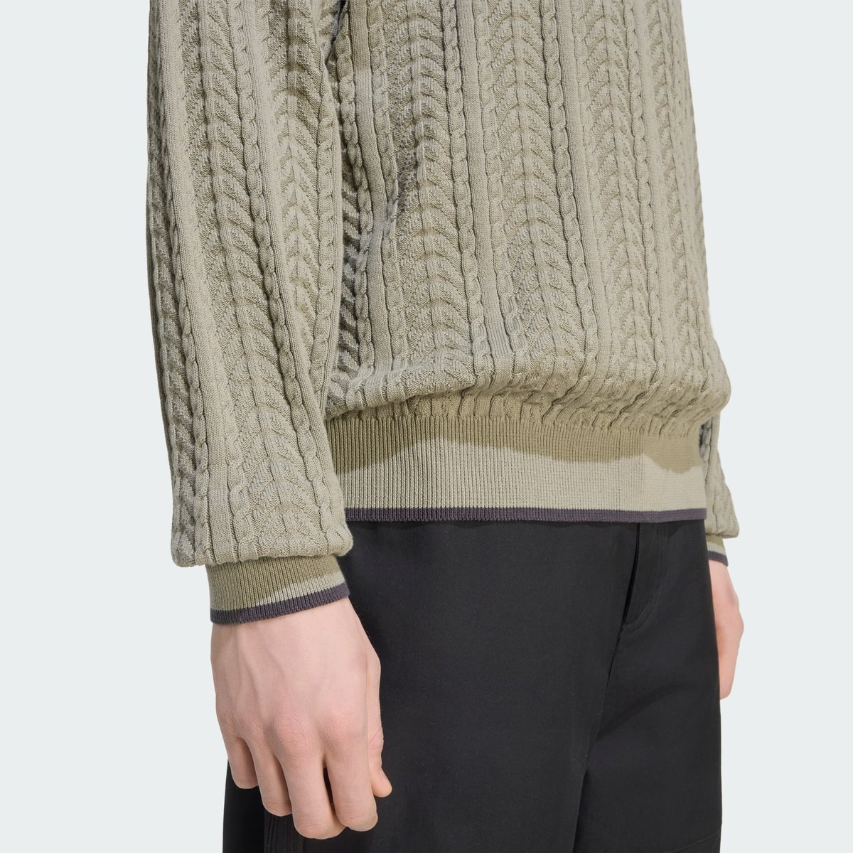 Pull Col En V Maille Torsadée Pull Col En V Maille Torsadée silver pebble, adidas Originals