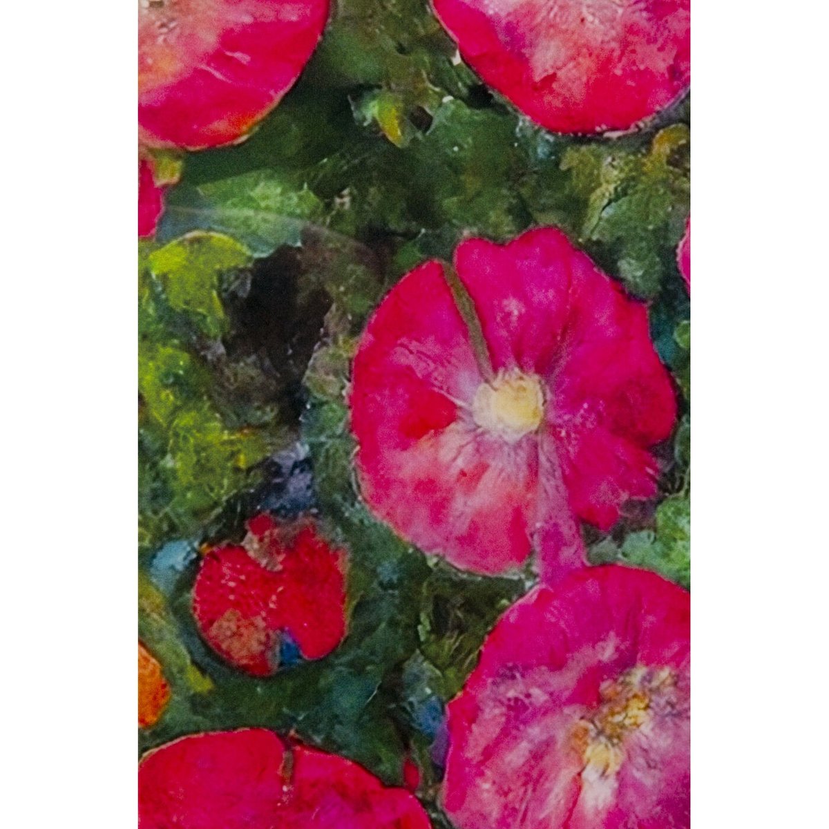 Tableau en verre femme et mur de fleurs multicolore, KARE DESIGN
